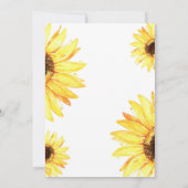 Rustikale Sonnenblume Elegantes Hochzeitwasser Einladung (Rückseite)