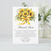 Rustikale Sonnenblume erschwingliche Hochzeit Dankeskarte (Stehend Vorderseite)