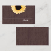Rustikale Sonnenblume | Escort-Karte Platzkarte (Vorne/Hinten)