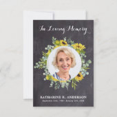 Rustikale Sonnenblume Eukalyptus Foto Beileid Beer Dankeskarte (Vorderseite)