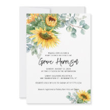 Rustikale Sonnenblume Eukalyptus Greenery Baby Dus