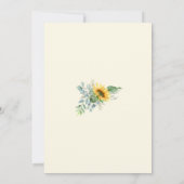 Rustikale Sonnenblume Eukalyptus Greenery Baby Dus Einladung (Rückseite)