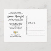 Rustikale Sonnenblume Eukalyptus Greenery Baby Dus Einladungspostkarte (Rückseite)