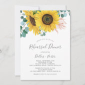 Rustikale Sonnenblume Eukalyptus Probe Abendessen Einladung (Vorderseite)