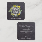 Rustikale Sonnenblume Eukalyptus QR Code Wedite Quadratische Visitenkarte (Vorne/Hinten)