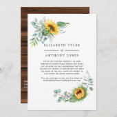 Rustikale Sonnenblume Eukalyptus reduzierte Gästel Ankündigung (Vorne/Hinten)