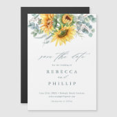 Rustikale Sonnenblume Eukalyptus Wedding retten da Magneteinladung (Vorne/Hinten)