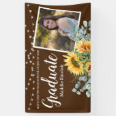 Rustikale Sonnenblume Foto String Lights Abschluss Banner (Vertikal)