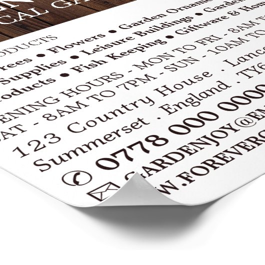 Rustikale Sonnenblume, Gartenzentrum, Gartenbaubet Poster (Ecke)