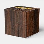 Rustikale Sonnenblume Gastgeschenk Hochzeit Geschenkschachtel (Rückseite)