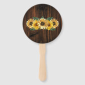 Rustikale Sonnenblume Gastgeschenk Hochzeit Handfä Fächer (Rückseite)