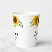 Rustikale Sonnenblume Geburtstag Pappbecher (Rechts)