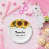Rustikale Sonnenblume Geburtstag Pappteller (Party)