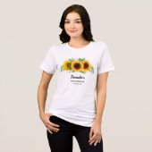 Rustikale Sonnenblume Geburtstag Tri-Blend Shirt (Vorderseite voll)