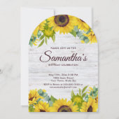 Rustikale Sonnenblume Geburtstagsparty Einladung (Vorderseite)
