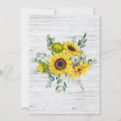 Rustikale Sonnenblume Geburtstagsparty Einladung (Rückseite)