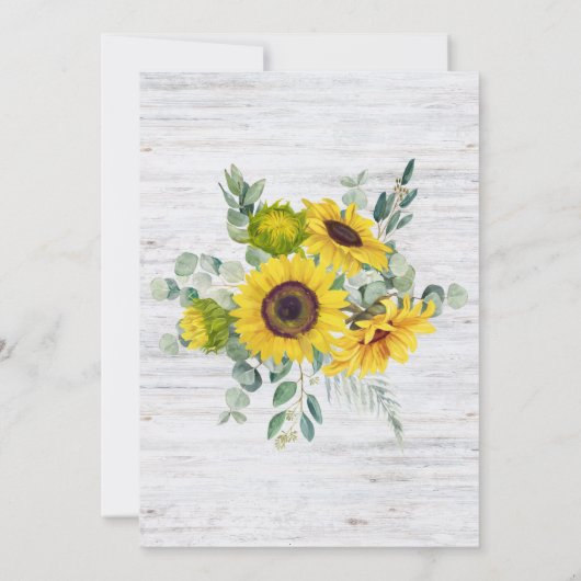 Rustikale Sonnenblume Geburtstagsparty Einladung (Rückseite)