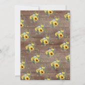 Rustikale Sonnenblume Geburtstagsparty Einladung (Rückseite)