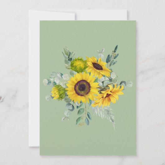 Rustikale Sonnenblume Geburtstagsparty Einladung (Rückseite)