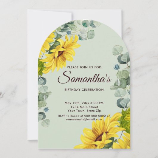 Rustikale Sonnenblume Geburtstagsparty Einladung (Vorderseite)