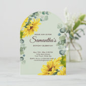 Rustikale Sonnenblume Geburtstagsparty Einladung (Stehend Vorderseite)