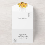 Rustikale Sonnenblume, gelbe Hochzeit All In One Einladung (Außenbereich)