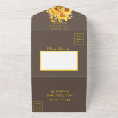 Rustikale Sonnenblume, gelbe und braune Hochzeit All In One Einladung (Außenbereich)