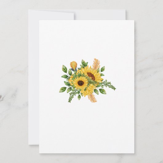 Rustikale Sonnenblume, geometrische Hochzeit Einladung (Rückseite)