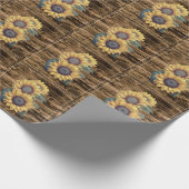 Rustikale Sonnenblume Geschenkpapier (Ecke)
