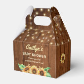 Rustikale Sonnenblume Geschlecht neutrale gelbe Ba Geschenkschachtel (Rückseite)