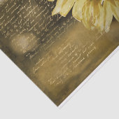 Rustikale Sonnenblume Gold handgeschriebene Decoup Seidenpapier (Ausschnitt)