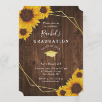 Rustikale Sonnenblume Goldene Graduierungspartei