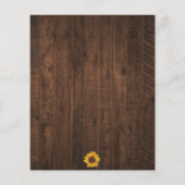 Rustikale Sonnenblume Goldene Hochzeit - Einladung (Rückseite)