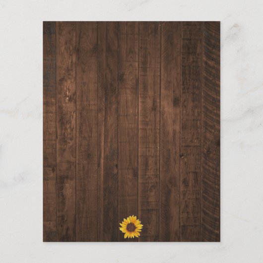 Rustikale Sonnenblume Goldene Hochzeit - Einladung (Rückseite)