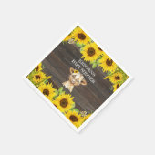Rustikale Sonnenblume Hochland Kuh Baby Dusche Serviette (Ecke)