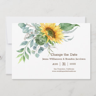 Rustikale Sonnenblume Hochzeit ändern das Datum Gr Save The Date