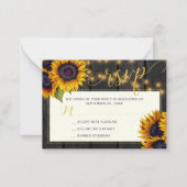 Rustikale Sonnenblume Hochzeit elegante UAWG Einsc Mitteilungskarte (Vorderseite)