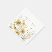 Rustikale Sonnenblume Hochzeit im Herbst Cocktail Serviette (Ecke)