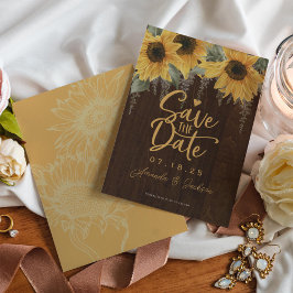 Rustikale Sonnenblume, Hochzeit im Herbst des Land Save The Date