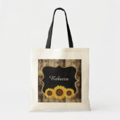 Rustikale Sonnenblume Hochzeit Name Tote Tag Tragetasche (Vorne)