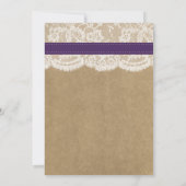 Rustikale Sonnenblume Hochzeit Probe Dinner - Lila Einladung (Rückseite)