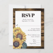 Rustikale Sonnenblume Hochzeit RSVP (Vorderseite)