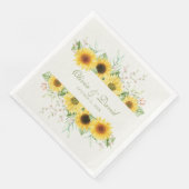 Rustikale Sonnenblume Hochzeit Serviette (Ecke)
