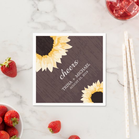 Rustikale Sonnenblume | Hochzeit Serviette (Beispiel)
