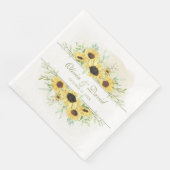 Rustikale Sonnenblume Hochzeit Serviette (Ecke)