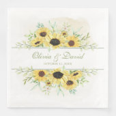 Rustikale Sonnenblume Hochzeit Serviette (Vorderseite)