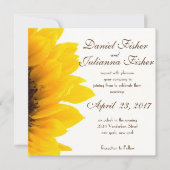 Rustikale Sonnenblume-Hochzeits-Einladung Einladung (Vorderseite)