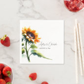 Rustikale Sonnenblume Hochzeitscocktail Napkin Serviette (Beispiel)