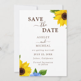 Rustikale Sonnenblume Hochzeitskarte Save the Date