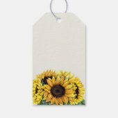 Rustikale Sonnenblume Hochzeitsnadel Geschenkanhänger (Rückseite)